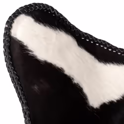 vidaXL Butterfly Chair Camping Chair Black and White Real Cowhide Leather - Additional view 6