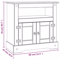 vidaXL TV Cabinet Mexican Pine Corona Range 80x43x78cm Home HiFi Stand Unit - Additional view 5