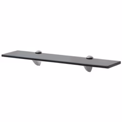 vidaXL 1/2x Wall Floating Shelf Panel Glass Sheet Multi Colours Multi Sizes - black, 50 x 10 cm/ 1 pcs