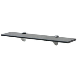 vidaXL 1/2x Wall Floating Shelf Panel Glass Sheet Multi Colours Multi Sizes - black, 50 x 10 cm/ 1 pcs