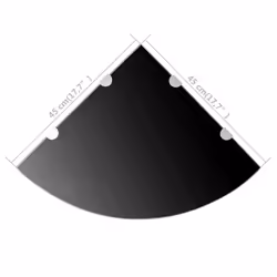 vidaXL Corner Shelf with Chrome Supports Glass Black 45x45 cm Floating Display - Additional view 3