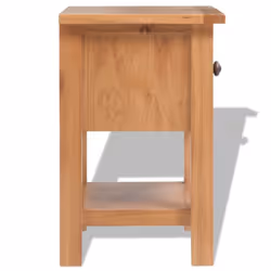 vidaXL Solid Oak Wood Nightstand Brown Bedside Table Chest Telephone Stand