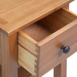 vidaXL Solid Oak Wood Nightstand Brown Bedside Table Chest Telephone Stand - Additional view 4