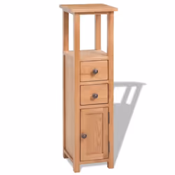 vidaXL Solid Oak Wood Corner Cabinet Brown Bathroom Shelf Cupboard Tower Unit