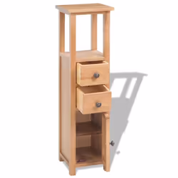 vidaXL Solid Oak Wood Corner Cabinet Brown Bathroom Shelf Cupboard Tower Unit
