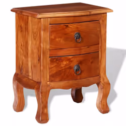 vidaXL Solid Acacia Wood Nightstand with Drawers Bedside Table Side Cabinet