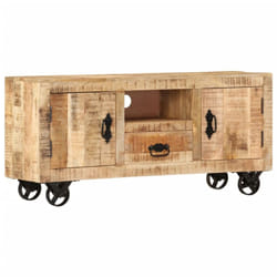 vidaXL TV Cabinet Rough Mango Wood 110x30x50 cm Display Unit Home Furniture