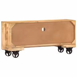vidaXL TV Cabinet Rough Mango Wood 110x30x50 cm Display Unit Home Furniture - Additional view 4
