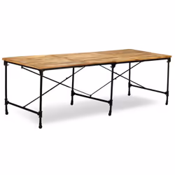 vidaXL Solid Mango Wood Dining Table 240cm Unique Home Kitchen Party Furniture - Additional view 5