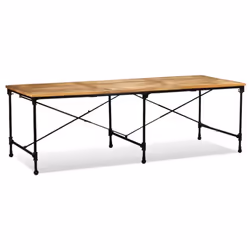 vidaXL Solid Mango Wood Dining Table 240cm Unique Home Kitchen Party Furniture - Additional view 6