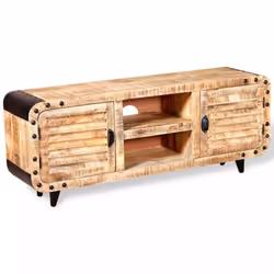 vidaXL TV Hi-Fi Cabinet Stand Side Unit Sideboard Low Board Rough Mango Wood