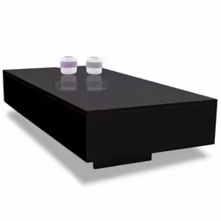 vidaXL Coffee Table High Gloss Black 115x55x31cm Modern Living Room Furniture