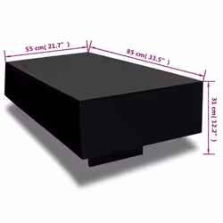 vidaXL Coffee Table High Gloss Black Living Room Furniture Telephone Stand