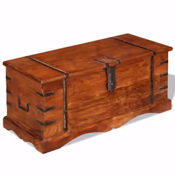 vidaXL Storage Chest Wooden Trunk Coffee Side Table Storage Box Solid Wood - 1 pcs