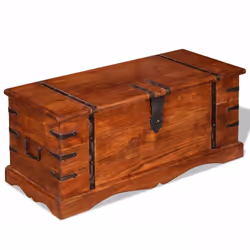 vidaXL Storage Chest Wooden Trunk Coffee Side Table Storage Box Solid Wood - 1 pcs - Additional view 5
