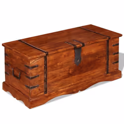 vidaXL Storage Chest Wooden Trunk Coffee Side Table Storage Box Solid Wood - 1 pcs - Additional view 6
