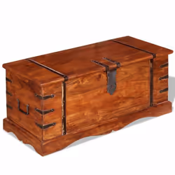 vidaXL Storage Chest Wooden Trunk Coffee Side Table Storage Box Solid Wood - 1 pcs - Additional view 7
