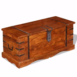 vidaXL Storage Chest Wooden Trunk Coffee Side Table Storage Box Solid Wood - 1 pcs - Additional view 8