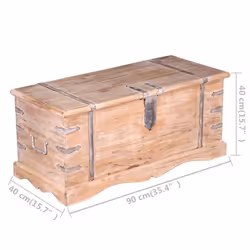 vidaXL Storage Chest Wooden Trunk Storage Box Coffee Side Table Acacia Wood - Additional view 4