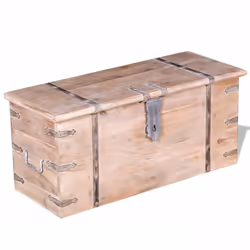 vidaXL Two Piece Storage Chest Set Wooden Trunk Coffee Side Table Acacia Wood