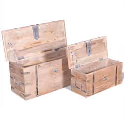 vidaXL Two Piece Storage Chest Set Wooden Trunk Coffee Side Table Acacia Wood - Additional view 6