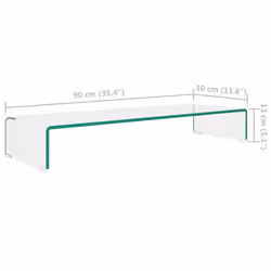 vidaXL TV Stand/Monitor Riser TV Console Unit Entertainment Centre Glass Clear - Additional view 4