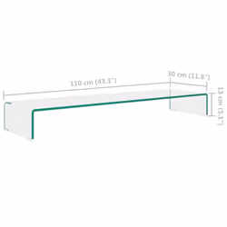 vidaXL TV Stand/Monitor Riser TV Console Unit Entertainment Centre Glass Clear - Additional view 2