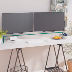 vidaXL TV Stand/Monitor Riser TV Console Unit Entertainment Centre Glass Clear - Additional view 3