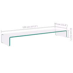 vidaXL TV Stand/Monitor Riser TV Console Unit Entertainment Centre Glass Clear