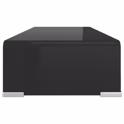 vidaXL TV Stand/Monitor Riser TV Console Unit Entertainment Centre Glass Black