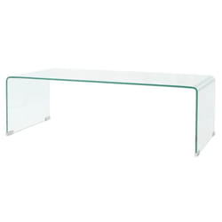 vidaXL Coffee Table Side End Table Living Room Furniture Tempered Glass Clear
