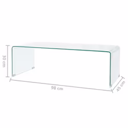 vidaXL Coffee Table Side End Table Living Room Furniture Tempered Glass Clear - Additional view 5