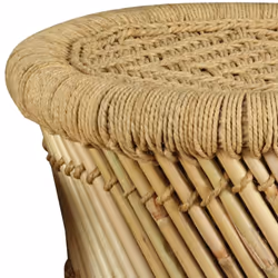 vidaXL Stool Set 2 Pieces Bamboo Jute Dining Room Kitchen Furniture Seat Bar - Additional view 7
