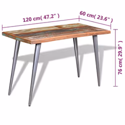 vidaXL Dining Dinner Table Wooden Kitchen Furniture Home Solid Reclaimed Wood - Additional view 8