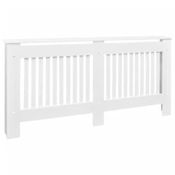 vidaXL Radiator Cover White MDF 172cm Heating Appliance Accessory Wall Cabinet