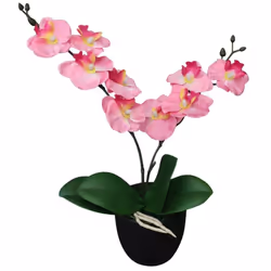vidaXL Artificial Orchid Plant with Pot 30cm Pink Home Realistic Fake Flower