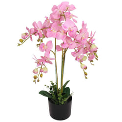 vidaXL Artificial Orchid Plant with Pot 75cm Pink Home Realistic Fake Flower