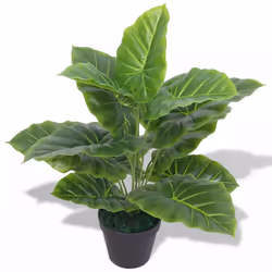 vidaXL Artificial Taro Plant with Pot 45cm Green Lifelike Realistic Flower
