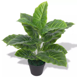 vidaXL Artificial Taro Plant with Pot 45cm Green Lifelike Realistic Flower