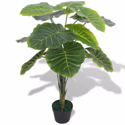 vidaXL Artificial Taro Plant with Pot 85cm Green Lifelike Realistic Flower