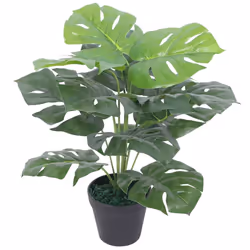 vidaXL Artificial Monstera Plant with Pot 45cm Green Lifelike Realistic Fake