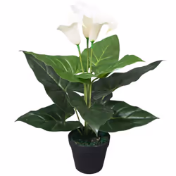 vidaXL Artificial Calla Lily Plant with Pot 45cm White Realistic Fake Indoor