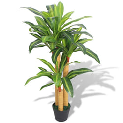 vidaXL Artificial Dracaena Plant with Pot 100cm Green Fake Lifelike Indoor