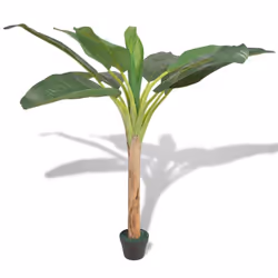 vidaXL Artificial Banana Tree Plant with Pot 150cm Green Fake Lifelike Indoor