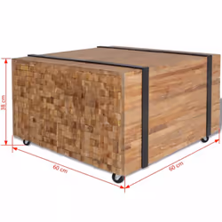 vidaXL Side Table Living Room Hall Coffee Table End Table Home Furniture Teak - Additional view 5