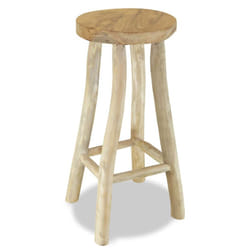 vidaXL Teak Bar Stool Brown Handmade Kitchen Restaurant Counter Chair Seat