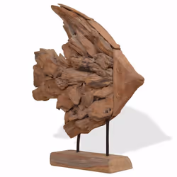 vidaXL Fish Sculpture Teak 40x12x57 cm standing statue