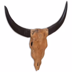 vidaXL Teak Wall-Mounted Bull Skull Sculpture 69x6x60cm Hanging Home Decor