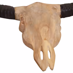 vidaXL Teak Wall-Mounted Bull Skull Sculpture 69x6x60cm Hanging Home Decor - Additional view 5