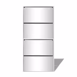 vidaXL Shoe Cabinet 4-Layer Mirror White Home Organiser Rack Stand Furniture